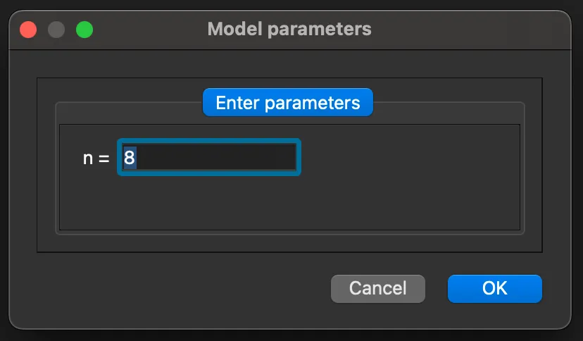 MiniZinc IDE instance dialog