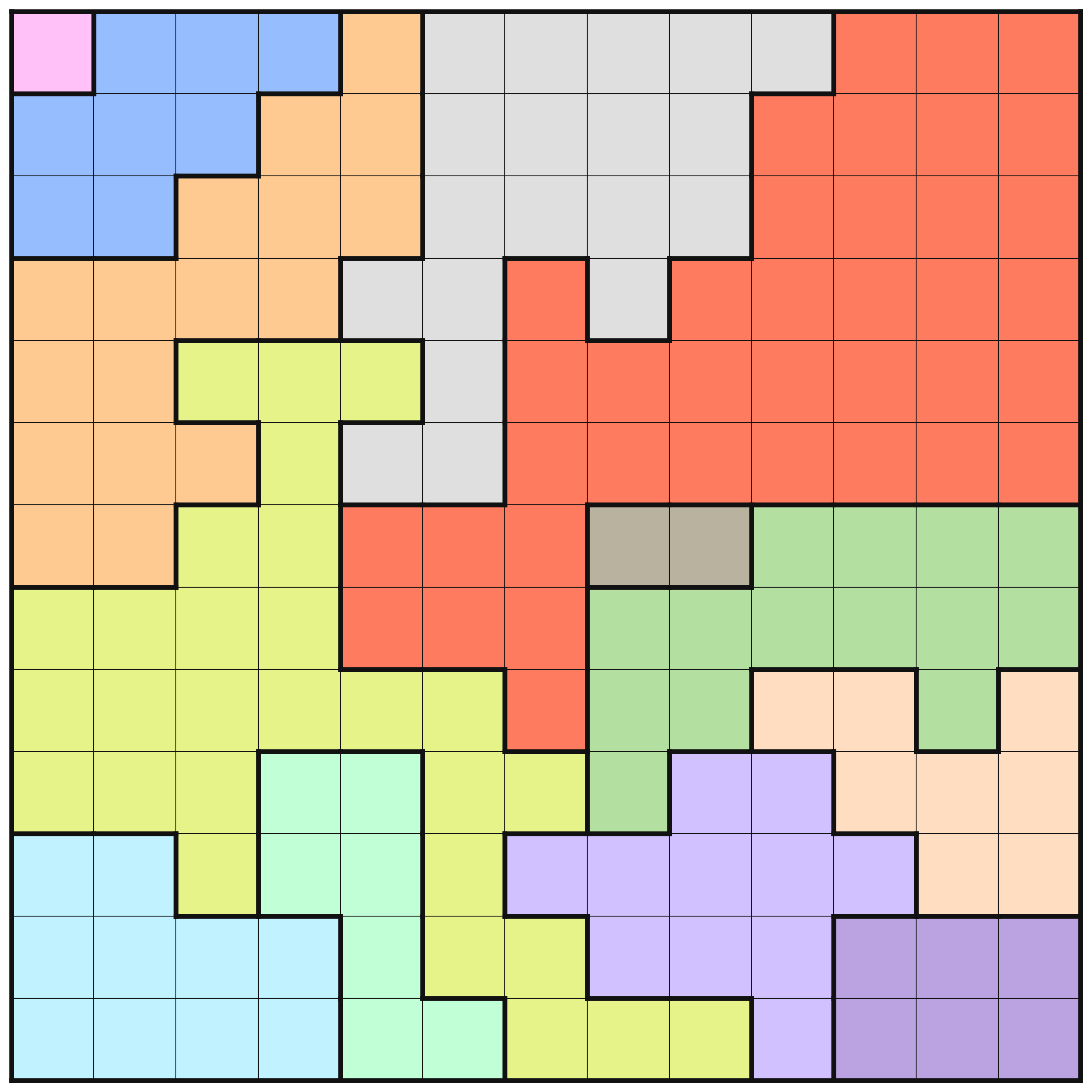 Community level 195 13 by 13 LinkedIn Queens puzzle