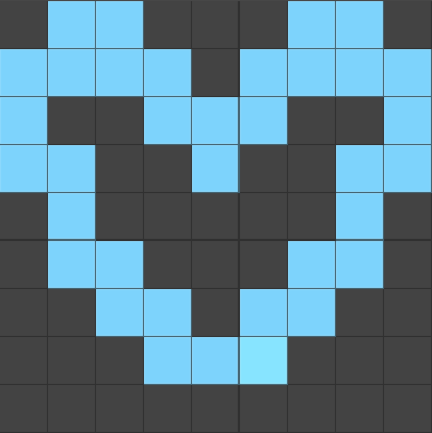 Nonogram board, nearly solved